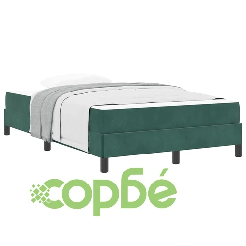 Континентално легло с матрак от кадифе тъмнозелено 120x210 см ➤ топ цена ➤ sorbe.bg
