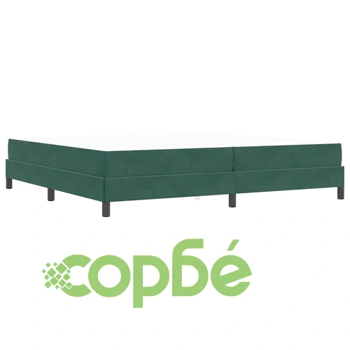 Континентално легло с матрак тъмно зелено кадифе 200x210 см ➤ топ цена ➤ sorbe.bg
