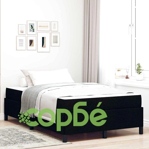 Легло с пружинирана основа и матрак черно 120x190 см текстил ➤ топ цена ➤ sorbe.bg