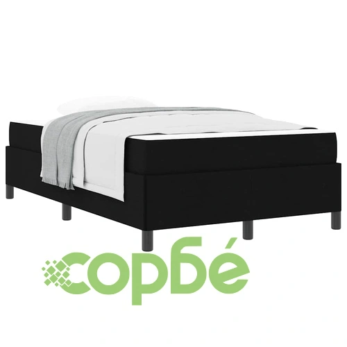 Легло с пружинна основа и матрак черно 120x200 см текстил ➤ топ цена ➤ sorbe.bg