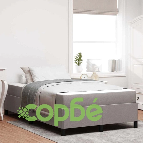 Легло с пружинирана основа и матрак Таупе 120x200 см от текстил ➤ топ цена ➤ sorbe.bg