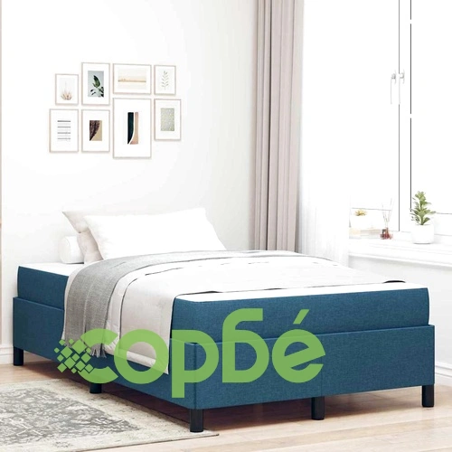 Легло с пружинирана основа и матрак сино-черно 120x200 см текстил ➤ топ цена ➤ sorbe.bg