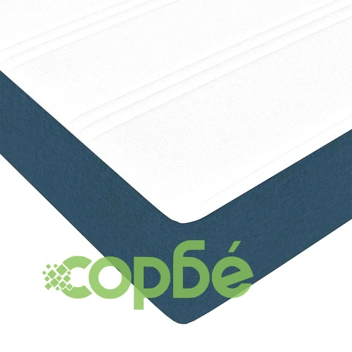 Легло с пружинирана основа и матрак сино-черно 120x200 см текстил ➤ топ цена ➤ sorbe.bg