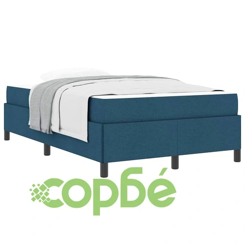 Легло с пружинирана основа и матрак сино-черно 120x200 см текстил ➤ топ цена ➤ sorbe.bg