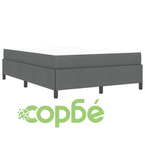 Легло с пружинна основа и матрак тъмно сиво 140x190 см текстил ➤ топ цена ➤ sorbe.bg
