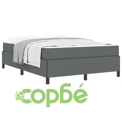 Легло с пружинна основа и матрак тъмно сиво 140x190 см текстил ➤ топ цена ➤ sorbe.bg