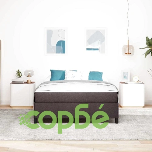 Легло с пружинирана основа и матрак от текстил кафяво 140x190 см ➤ топ цена ➤ sorbe.bg