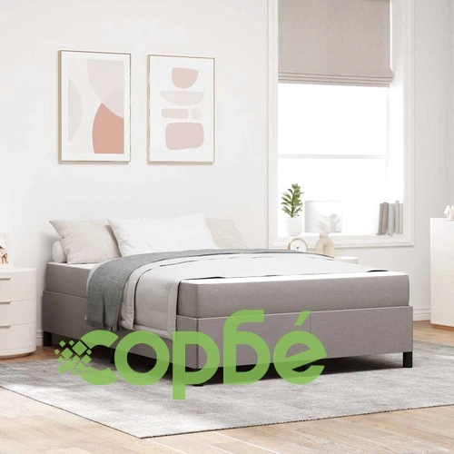 Легло с пружинирана основа и матрак Таупе и Черно 140x190 см ➤ топ цена ➤ sorbe.bg