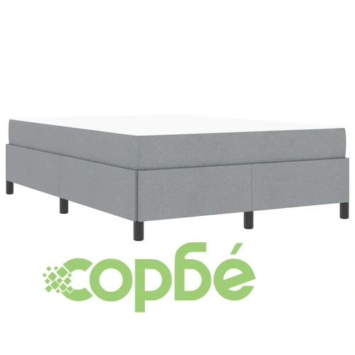 Легло с пружинирана основа и матрак светло сиво 140x200 см текстил ➤ топ цена ➤ sorbe.bg