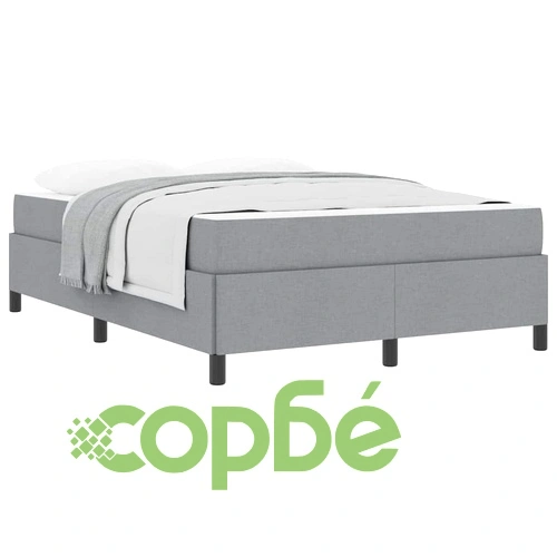 Легло с пружинирана основа и матрак светло сиво 140x200 см текстил ➤ топ цена ➤ sorbe.bg