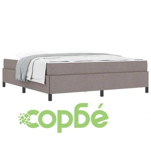 Легло с пружинна основа и матрак Таупе 180x200 см от текстил ➤ топ цена ➤ sorbe.bg