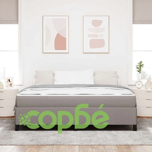 Легло с пружинна основа и матрак Таупе 180x200 см от текстил ➤ топ цена ➤ sorbe.bg