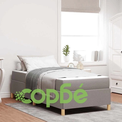 Легло с пружинирана основа и матрак Taupe 90x190 см текстил ➤ топ цена ➤ sorbe.bg