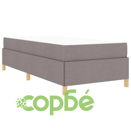 Легло с пружинирана основа и матрак Taupe 90x190 см текстил ➤ топ цена ➤ sorbe.bg