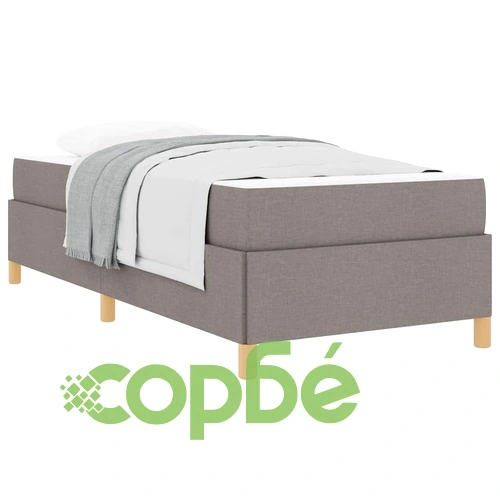 Легло с пружинирана основа и матрак Taupe 90x190 см текстил ➤ топ цена ➤ sorbe.bg
