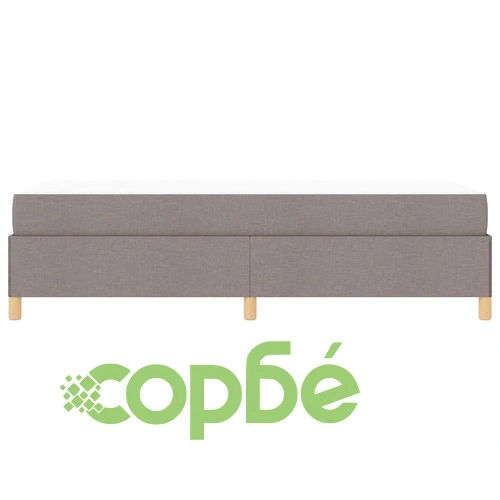 Легло с пружинирана основа и матрак Taupe 90x200 см текстил ➤ топ цена ➤ sorbe.bg
