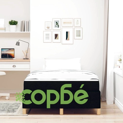 Легло с пружинирана основа и матрак черно 120x190 см текстил ➤ топ цена ➤ sorbe.bg