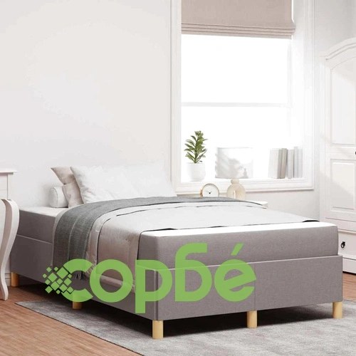 Легло с пружинирана основа и матрак Taupe 120x190 см текстил ➤ топ цена ➤ sorbe.bg