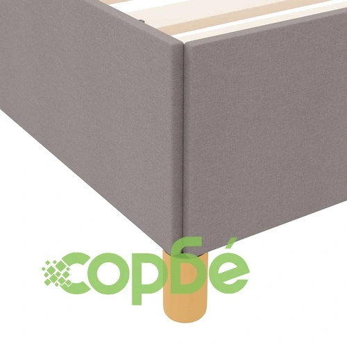 Легло с пружинирана основа и матрак Taupe 120x190 см текстил ➤ топ цена ➤ sorbe.bg