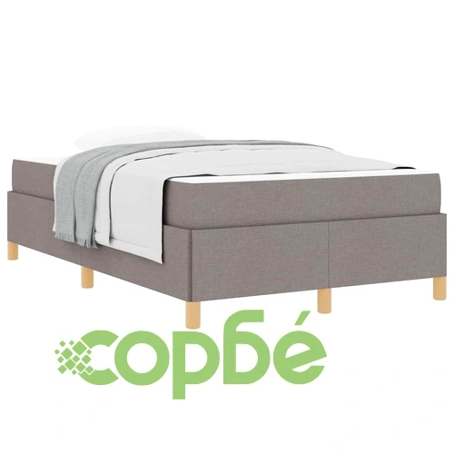 Легло с пружинирана основа и матрак Taupe 120x190 см текстил ➤ топ цена ➤ sorbe.bg