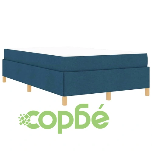 Легло с пружинирана основа и матрак синьо и бяло 120x200 см текстил ➤ топ цена ➤ sorbe.bg