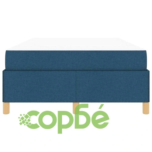 Легло с пружинирана основа и матрак синьо и бяло 120x200 см текстил ➤ топ цена ➤ sorbe.bg