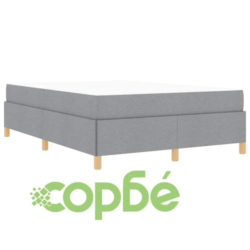 Легло с пружинирана основа и матрак светло сиво 140x190 см текстил ➤ топ цена ➤ sorbe.bg