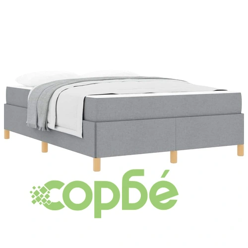 Легло с пружинирана основа и матрак светло сиво 140x190 см текстил ➤ топ цена ➤ sorbe.bg