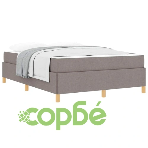 Легло с пружинирана основа и матрак Taupe 140x190 см текстил ➤ топ цена ➤ sorbe.bg