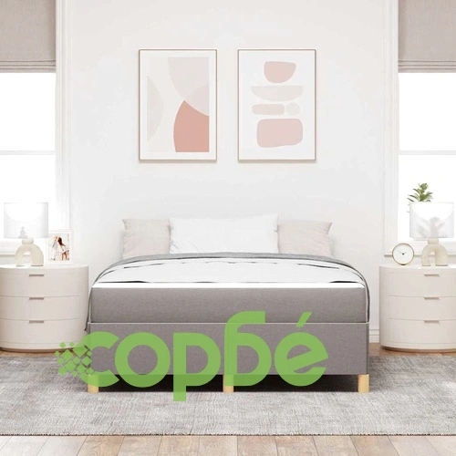 Легло с пружинирана основа и матрак от пяна 140x200 см тауpe/бежово/бяло ➤ топ цена ➤ sorbe.bg