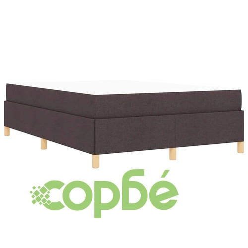 Легло с пружинирана основа и матрак тъмнокафяво 160x200 см текстил ➤ топ цена ➤ sorbe.bg