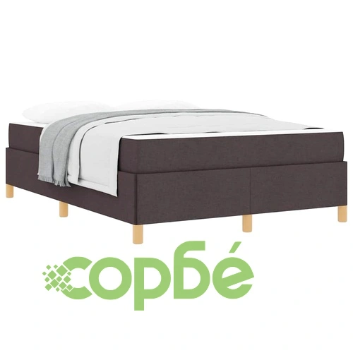 Легло с пружинирана основа и матрак тъмнокафяво 160x200 см текстил ➤ топ цена ➤ sorbe.bg
