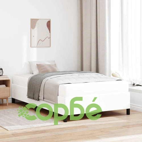 Рамка за легло с матрак от изкуствена кожа 120x200 см бяла ➤ топ цена ➤ sorbe.bg