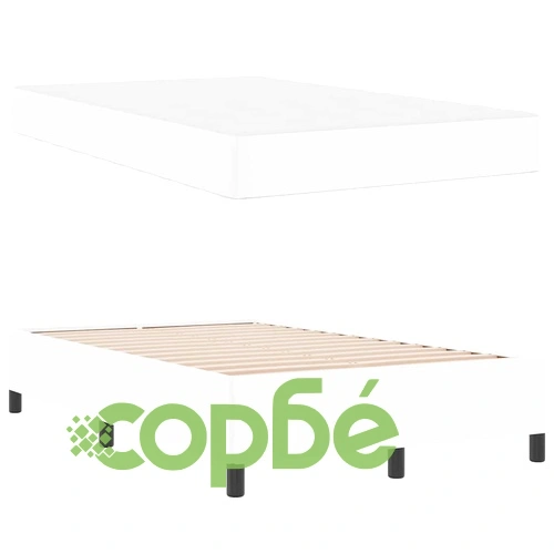 Рамка за легло с матрак от изкуствена кожа 120x200 см бяла ➤ топ цена ➤ sorbe.bg