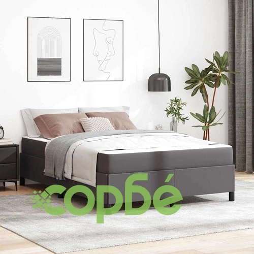 Рамка за легло с матрак от изкуствена кожа 160x200 см - сива ➤ топ цена ➤ sorbe.bg