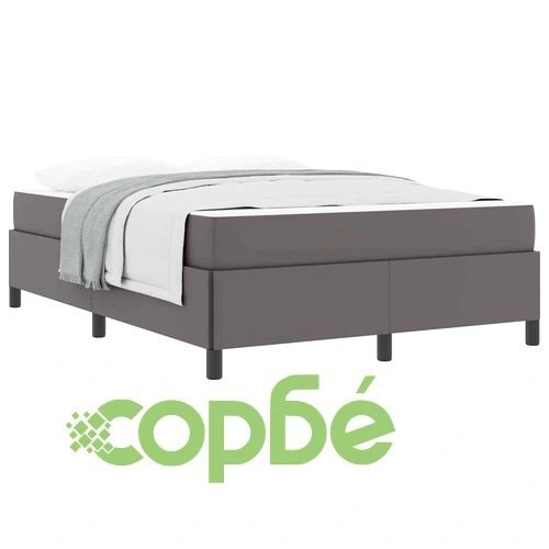 Рамка за легло с матрак от изкуствена кожа 160x200 см - сива ➤ топ цена ➤ sorbe.bg