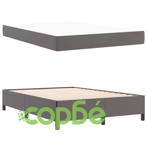 Рамка за легло с матрак от изкуствена кожа 160x200 см - сива ➤ топ цена ➤ sorbe.bg