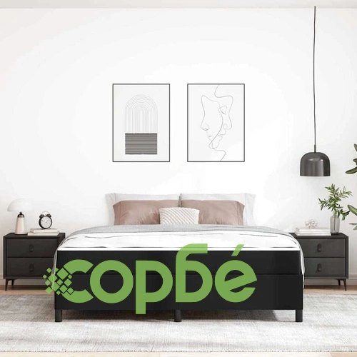 Легло с матрак 180x200 см черна изкуствена кожа с ламелна рамка ➤ топ цена ➤ sorbe.bg