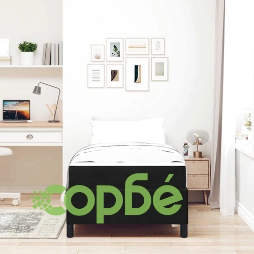 Рамка за легло с матрак от кадифе 90x200 см черна ➤ топ цена ➤ sorbe.bg