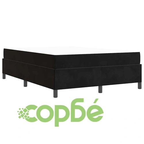 Рамка за легло с матрак от кадифе 140x190 см в черно ➤ топ цена ➤ sorbe.bg