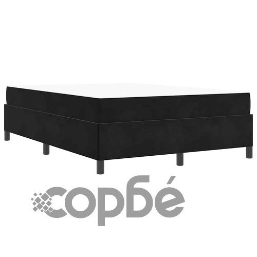 Рамка за легло с матрак от кадифе 140x190 см в черно ➤ топ цена ➤ sorbe.bg