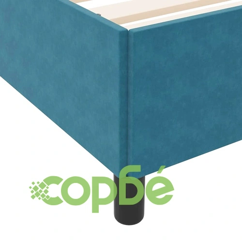 Рамка за легло с матрак от кадифе тъмносиньо и бяло 140x190 см ➤ топ цена ➤ sorbe.bg