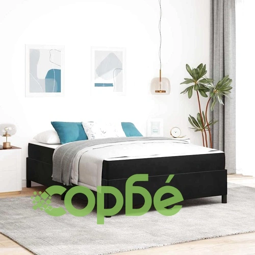 Рамка за легло с матрак от кадифе черно и бяло 140x200 см с джобни пружини ➤ топ цена ➤ sorbe.bg