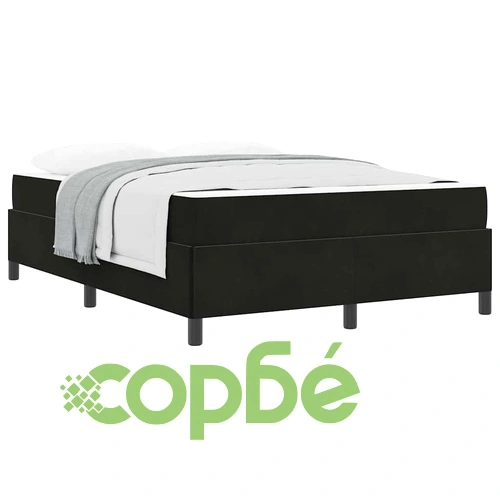 Рамка за легло с матрак от кадифе черно и бяло 140x200 см с джобни пружини ➤ топ цена ➤ sorbe.bg