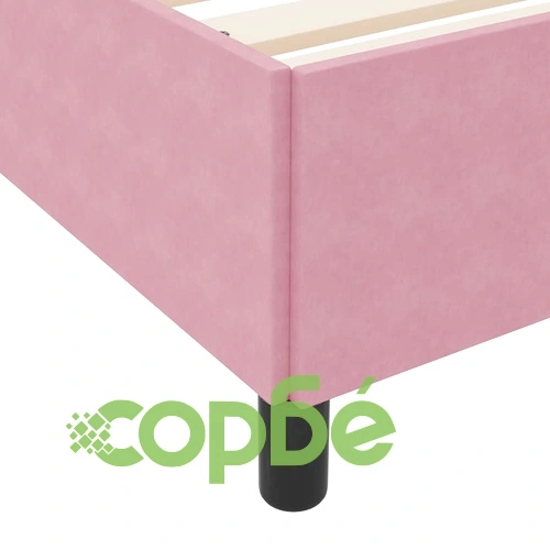 Рамка за легло с матрак от кадифе 200x200 см розово и бяло ➤ топ цена ➤ sorbe.bg