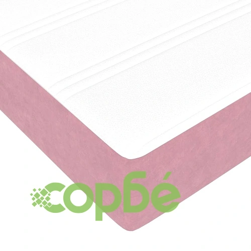 Рамка за легло с матрак от кадифе 200x200 см розово и бяло ➤ топ цена ➤ sorbe.bg