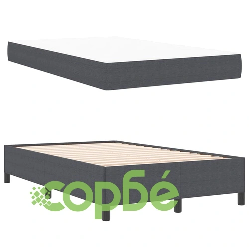 Рамка за легло с матрак 120x190 cm от кадифе в тъмносив цвят ➤ топ цена ➤ sorbe.bg