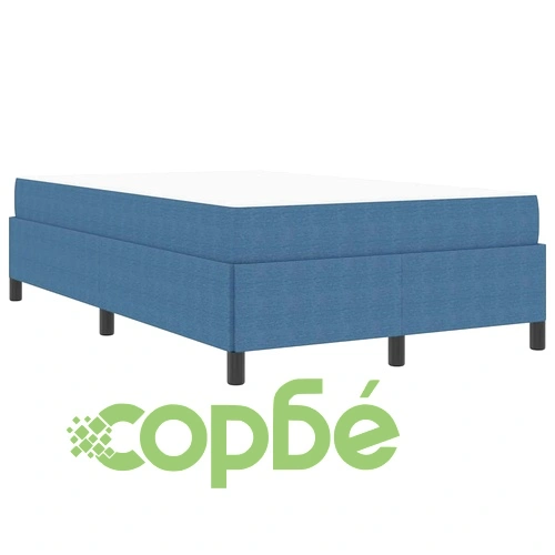 Легло с матрак синьо кадифе 120x200 см инженерна дървесина ➤ топ цена ➤ sorbe.bg