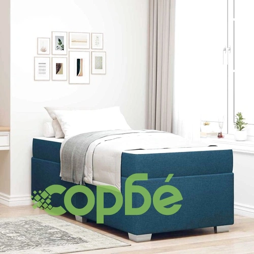 Рамка за легло с матрак синя 100x200 см текстил ➤ топ цена ➤ sorbe.bg