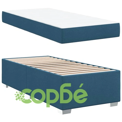 Рамка за легло с матрак синя 100x200 см текстил ➤ топ цена ➤ sorbe.bg